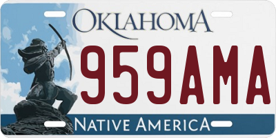 OK license plate 959AMA