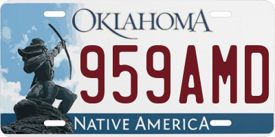 OK license plate 959AMD
