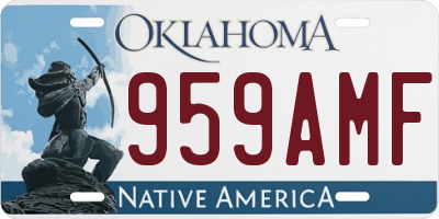 OK license plate 959AMF