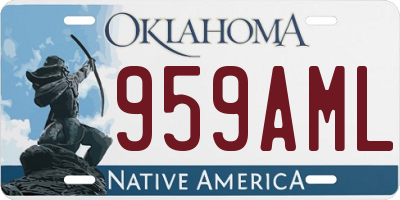 OK license plate 959AML