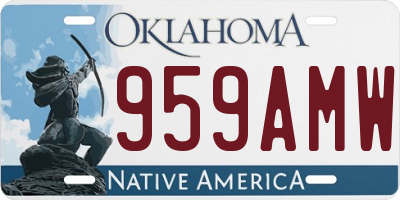 OK license plate 959AMW