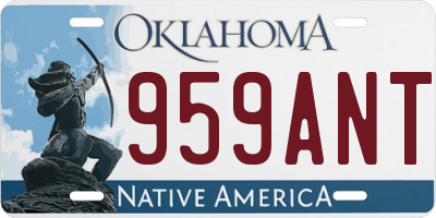 OK license plate 959ANT
