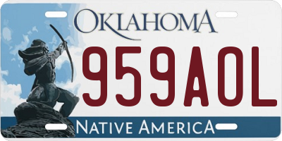 OK license plate 959AOL
