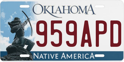 OK license plate 959APD