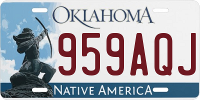 OK license plate 959AQJ