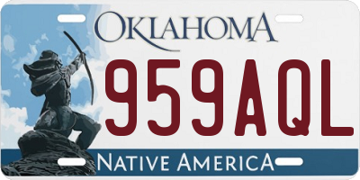 OK license plate 959AQL