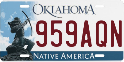 OK license plate 959AQN