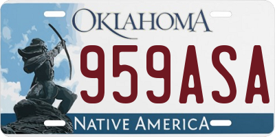 OK license plate 959ASA