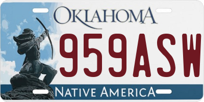 OK license plate 959ASW