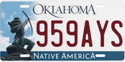 OK license plate 959AYS