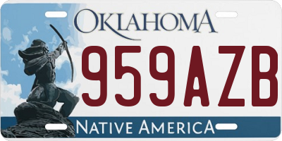 OK license plate 959AZB