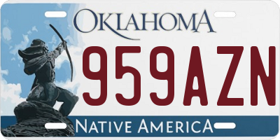 OK license plate 959AZN