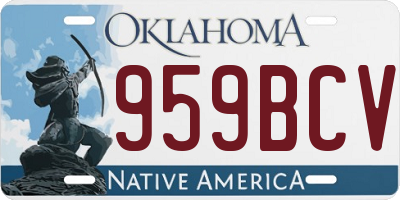 OK license plate 959BCV