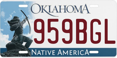 OK license plate 959BGL
