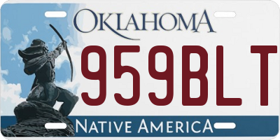 OK license plate 959BLT