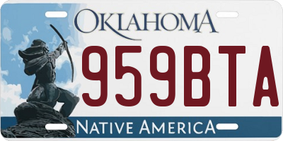 OK license plate 959BTA