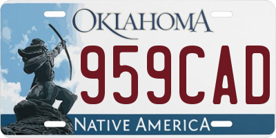 OK license plate 959CAD
