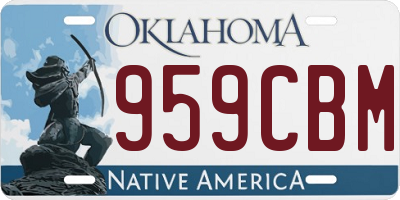 OK license plate 959CBM