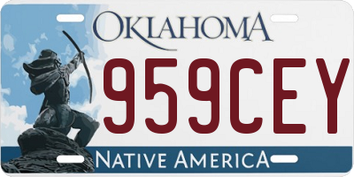 OK license plate 959CEY