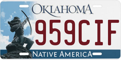 OK license plate 959CIF