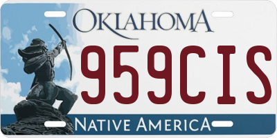 OK license plate 959CIS