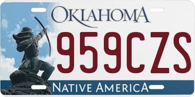 OK license plate 959CZS