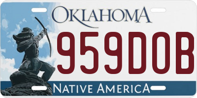 OK license plate 959DOB
