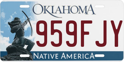 OK license plate 959FJY