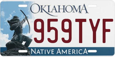 OK license plate 959TYF