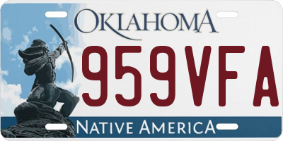 OK license plate 959VFA