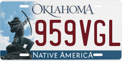 OK license plate 959VGL
