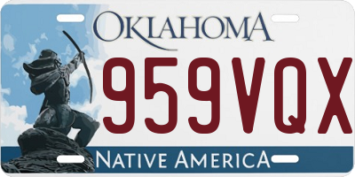 OK license plate 959VQX