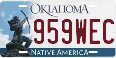 OK license plate 959WEC