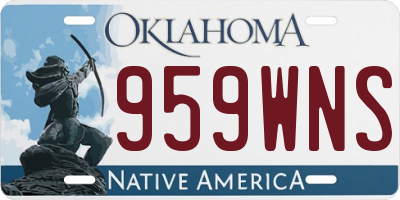 OK license plate 959WNS