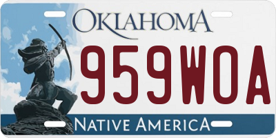 OK license plate 959WOA
