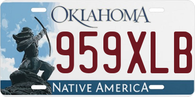 OK license plate 959XLB