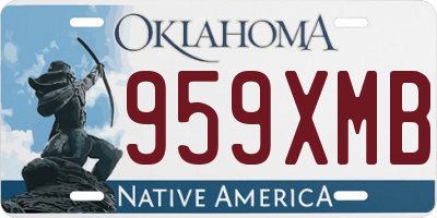 OK license plate 959XMB