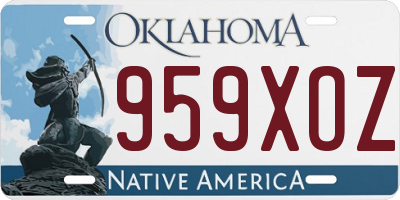OK license plate 959XOZ