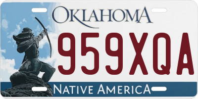 OK license plate 959XQA
