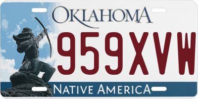 OK license plate 959XVW