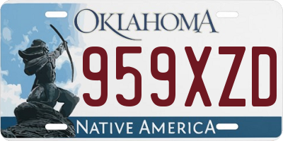 OK license plate 959XZD