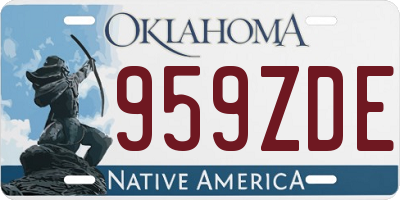 OK license plate 959ZDE