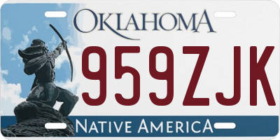 OK license plate 959ZJK