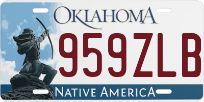 OK license plate 959ZLB