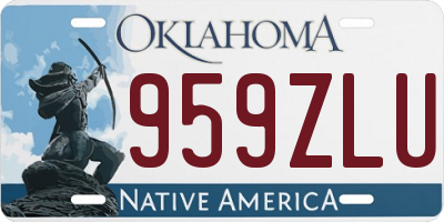 OK license plate 959ZLU