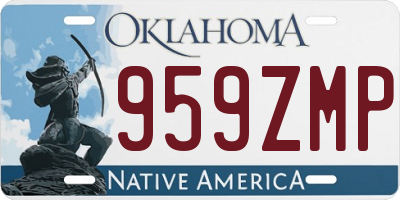 OK license plate 959ZMP
