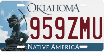 OK license plate 959ZMU
