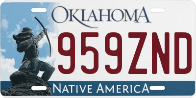OK license plate 959ZND