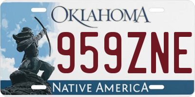 OK license plate 959ZNE