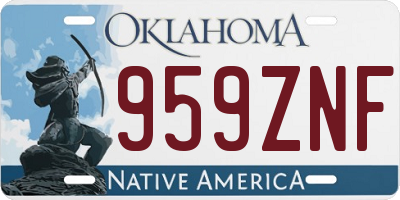 OK license plate 959ZNF